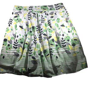 Elementz Womens Printed Floral A-Line Skirt XL Cotton Lined Back Zipper boho